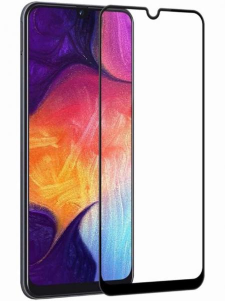 Защитное стекло 2.5D Full Cover+Full Glue для Samsung Galaxy A10 (2019)/A105F чёрный тех.пак